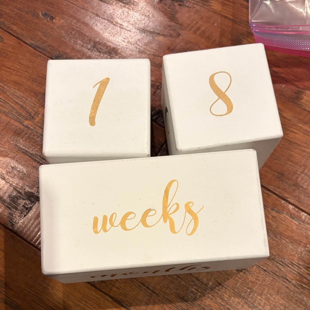 White and Gold Milestone Blocks